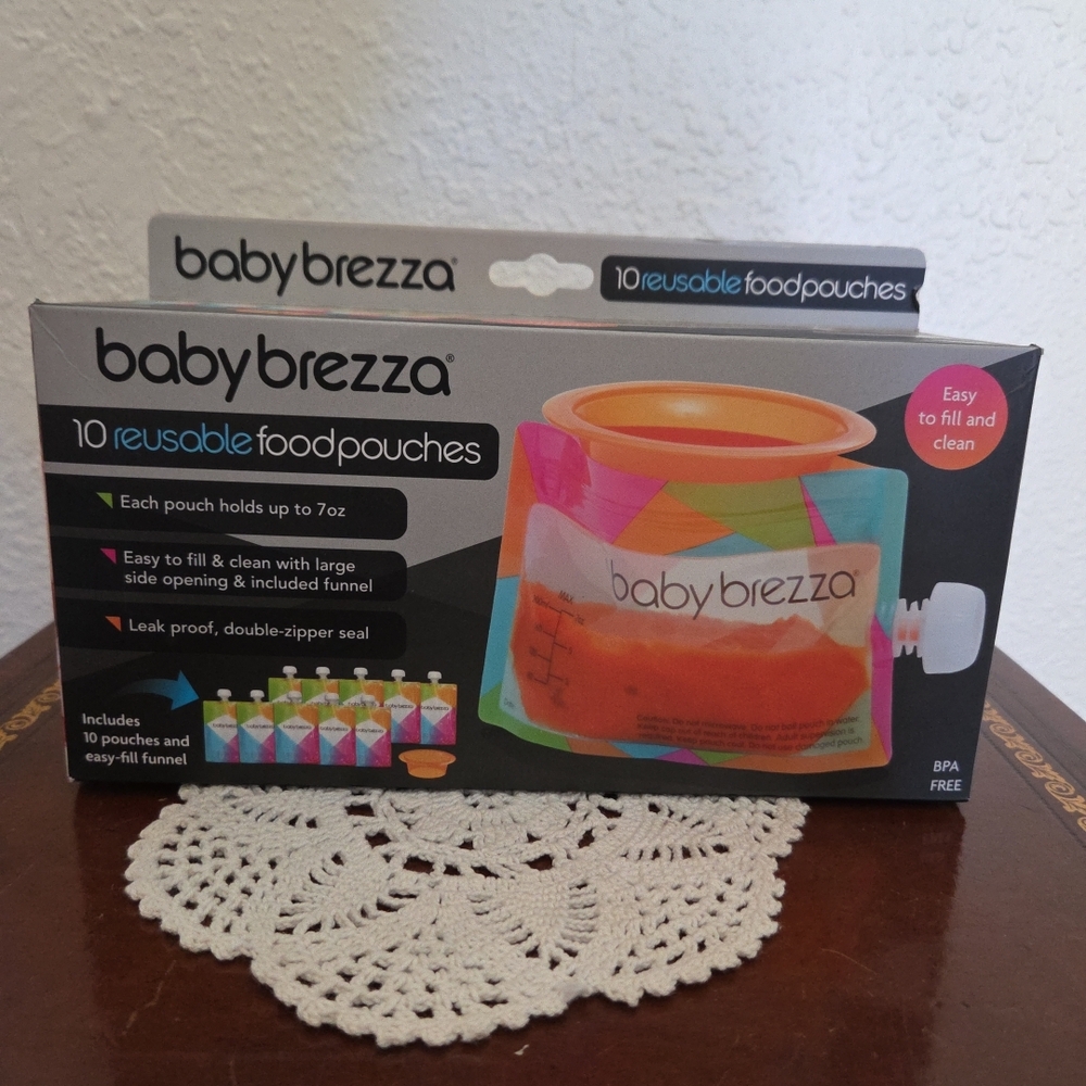 New Baby Brezza Reusable Food 10 Pouches Hold‎ 7oz